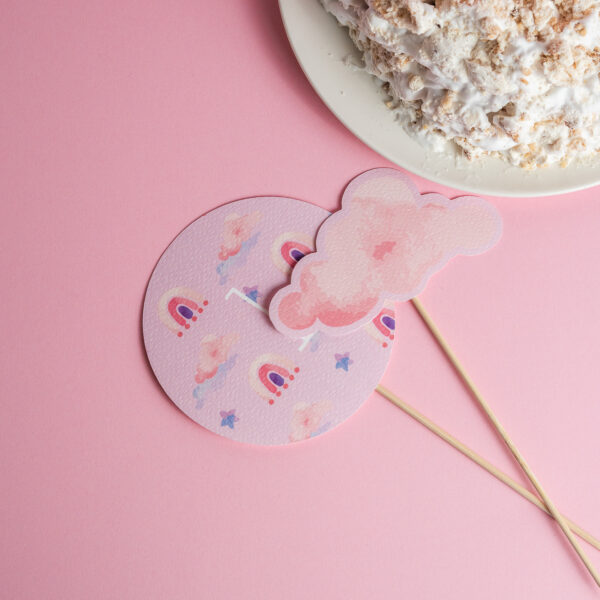 CAKE TOPPER Arcobaleno Rosa - immagine 2