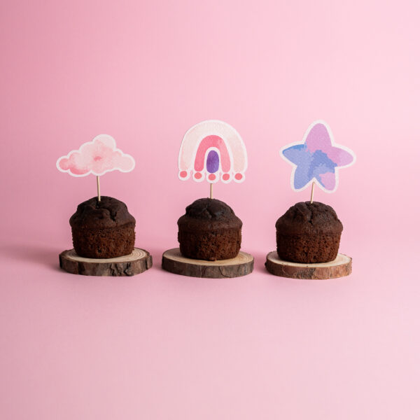 TAG CIBO (9 pz) Arcobaleno Rosa