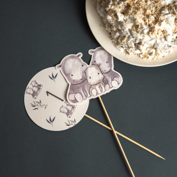 CAKE TOPPER Ippopotami - immagine 2